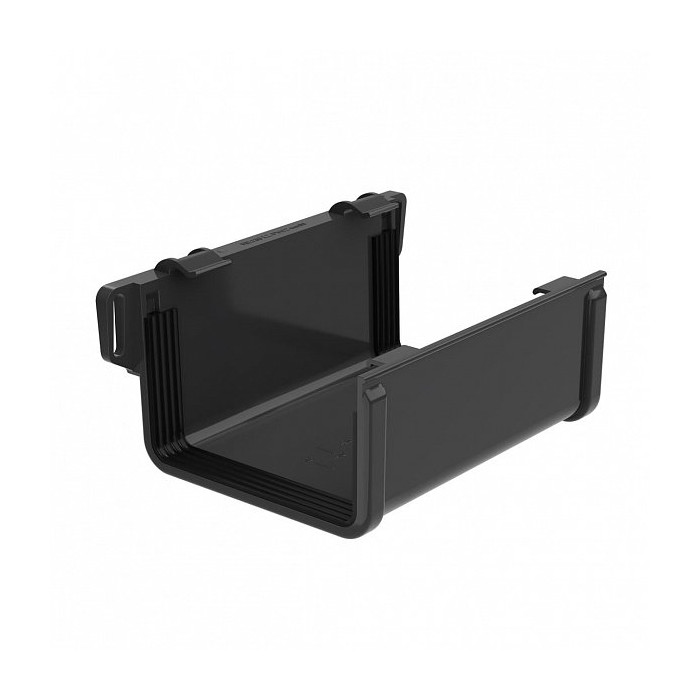 Соединитель желоба 135 мм (с дополнительными уплотнительными прокладками 2 шт.) ПВХ2, 135/80 мм, цвет Графит, Galeco